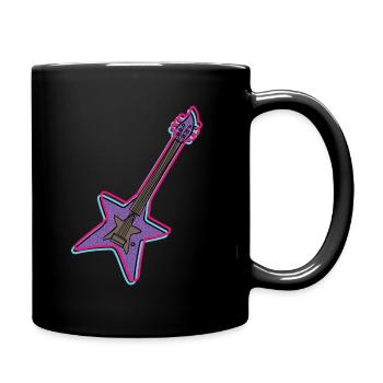 Rock electric guitar design for rock music lovers - Full Colour Mug - black - Right