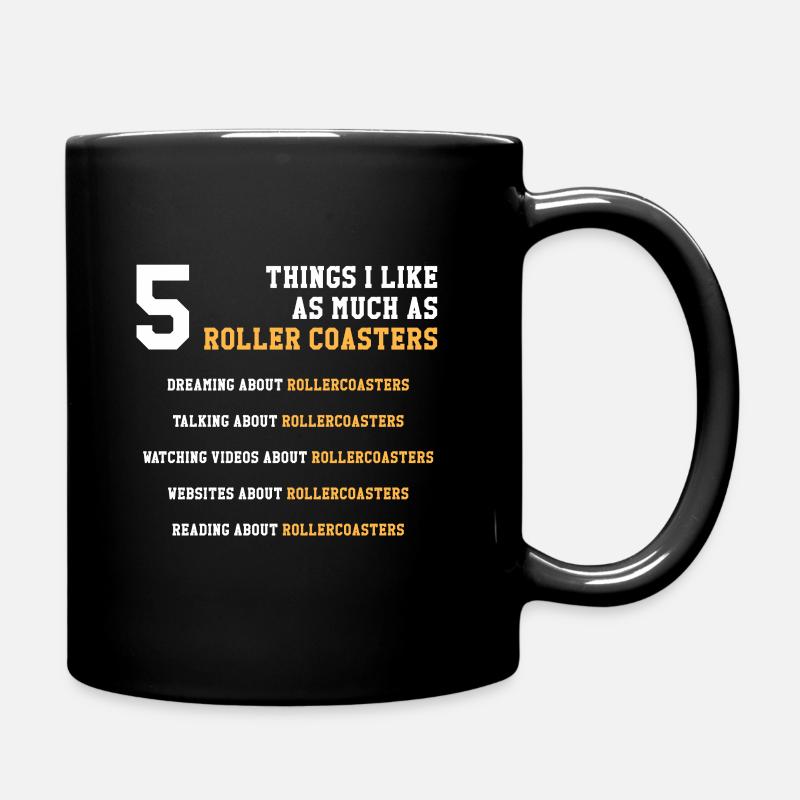 Cadeaux drôles de montagnes russes de passe-temps 5 choses pour les hommes - Mug uni - noir