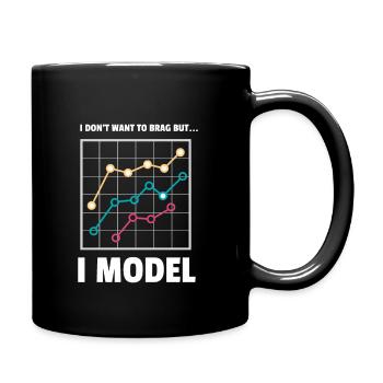 I Model: Funny Data Science Humor Design - Full Colour Mug - black - Right