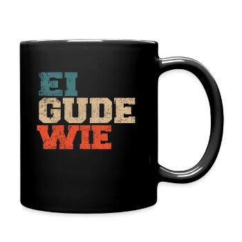 Apfelwein Frankfurt Bembel Äppler Ebbelwoi Spruch - Tasse einfarbig - Schwarz - Rechts