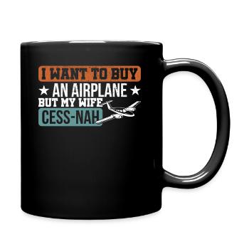 Flugzeug Fliegen Luftfahrzeugführer Geschenk - Tasse einfarbig - Schwarz - Rechts