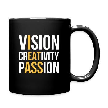 Vision Kreativität Leidenschaft Lustige versteckte Botschaft I - Tasse einfarbig - Schwarz - Rechts