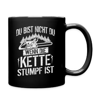 Waldarbeiter Forstwirt Holzfäller Spruch - Tasse einfarbig - Schwarz - Rechts