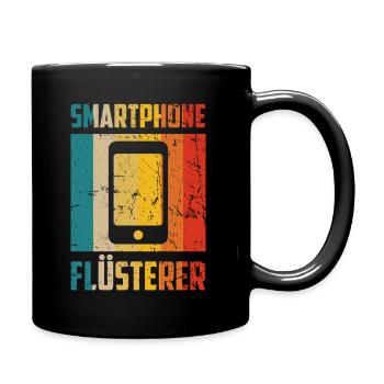 Smartphone Flüsterer Handy Smartphone Handwerker - Tasse einfarbig - Schwarz - Rechts