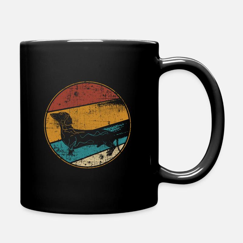 Dackel vintage - Tasse einfarbig - Schwarz