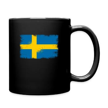 Schweden Flagge - Tasse einfarbig - Schwarz - Rechts