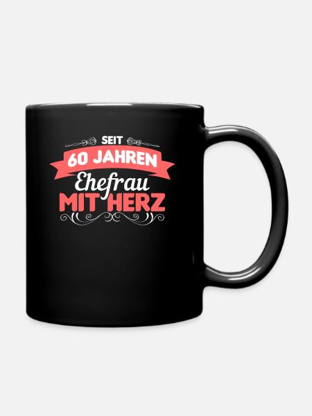 Ehepaar Jubiläum Diamanthochzeit Geschenk - Tasse einfarbig - Schwarz