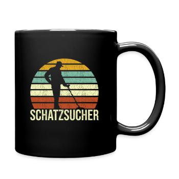 Schatzsucher Retro Sondler Metalldetektor Detektor - Tasse einfarbig - Schwarz - Rechts