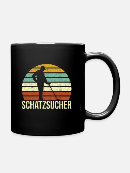 Schatzsucher Retro Sondler Metalldetektor Detektor - Tasse einfarbig - Schwarz