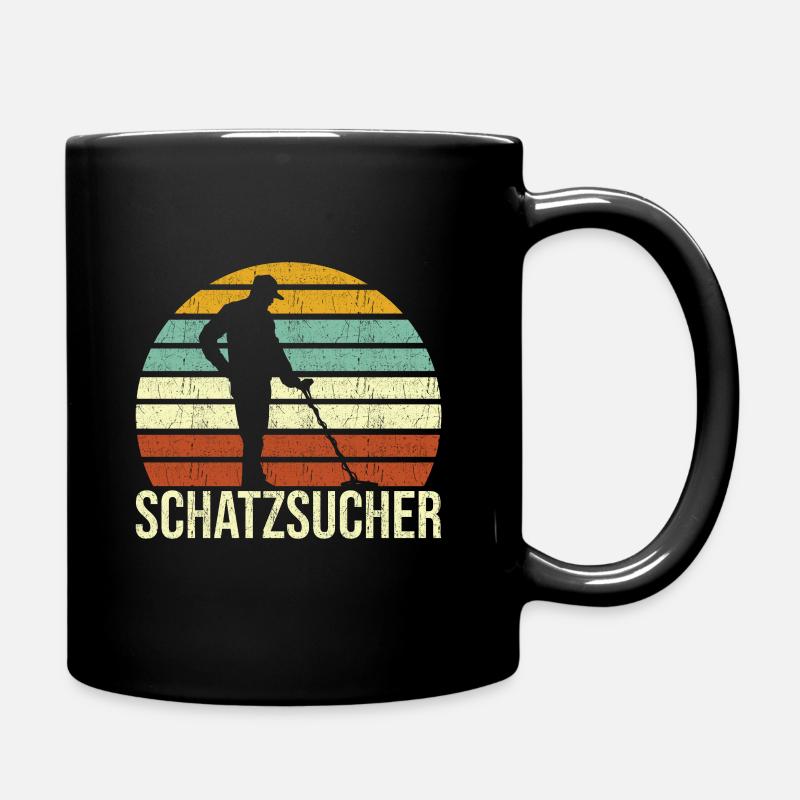 Schatzsucher Retro Sondler Metalldetektor Detektor - Tasse einfarbig - Schwarz