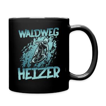 Waldweg Heizer - MTB Downhill Mountain Bike - Tasse einfarbig - Schwarz - Rechts