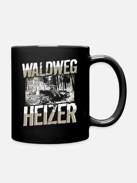 MTB Mountainbiker - Waldweg Heizer - Tasse einfarbig - Schwarz