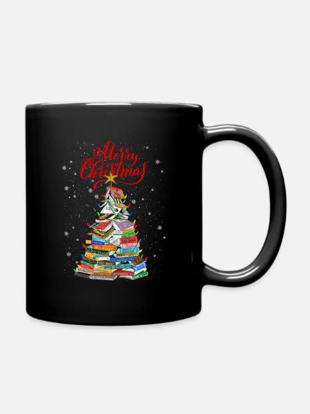 Christmas Book Tree Lights T Shirt - Mug uni - noir