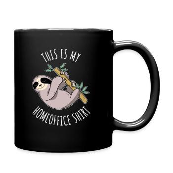 Funny sloth, home office shirt, saying. - Full Colour Mug - black - Right