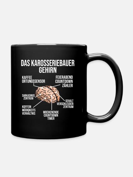 Karosseriebauer Gehirn Karosseriebau Mechaniker - Tasse einfarbig - Schwarz