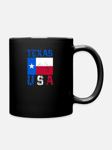 Conception du drapeau du Texas USA pour les fans de Lone Star State - Mug uni - noir