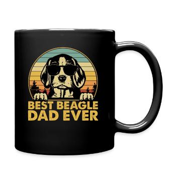 Best Beagle Dad Ever Vintage Beagle Gangsta Shirt - Tasse einfarbig - Schwarz - Rechts