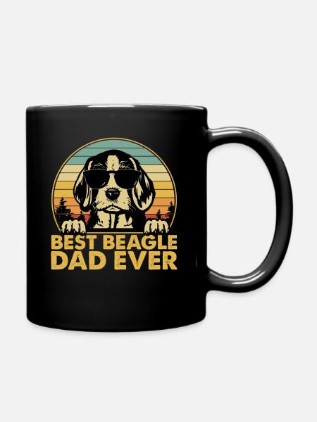 Meilleur papa Beagle Jamais Vintage Beagle Gangsta Shirt - Mug uni - noir