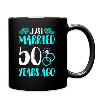 Just married wedding 50 years - Full Colour Mug - black - Right