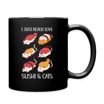 J'adore vraiment les sushis et les chats - Mug uni - noir - Droite