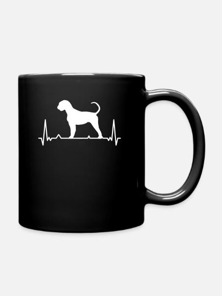 Heartbeat Herzschlag Riesenschnauzer Hundebesitzer - Tasse einfarbig - Schwarz