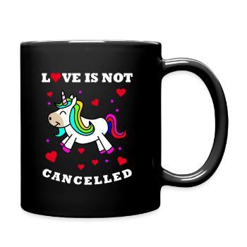 Love is not cancelled Valentin Licorne - Mug uni - noir - Droite