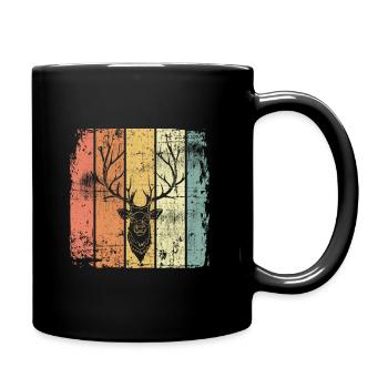 Hirsch vintage - Tasse einfarbig - Schwarz - Rechts