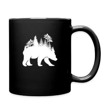 Grizzly Bear forest design for nature lovers - Full Colour Mug - black - Right