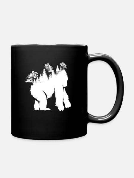 Gorilla-Wald-Entwurf für Naturliebhaber - Tasse einfarbig - Schwarz