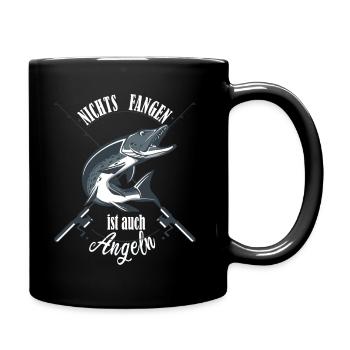 Angler tolle Geschenkidee Herren T-Shirt - Tasse einfarbig - Schwarz - Rechts