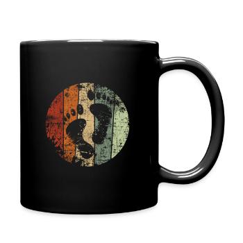 Barefoot footprint foot vintage - Full Colour Mug - black - Right