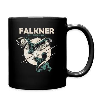 Falkner aus Leidenschaft - Tasse einfarbig - Schwarz - Rechts