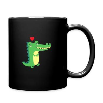 Cute Crocodile Alligator Lovely Heart Love - Tasse einfarbig - Schwarz - Rechts