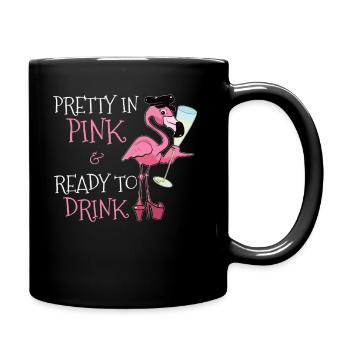 Pretty In Pink Ready To Drink Flamingo T Shirt - Tasse einfarbig - Schwarz - Rechts