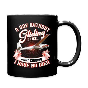 Pilot Thermik Segelflugzeug Segelfliegen Geschenk - Tasse einfarbig - Schwarz - Rechts