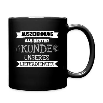 Auszeichnung als bester Kunde des Lieferdienstes - Tasse einfarbig - Schwarz - Rechts