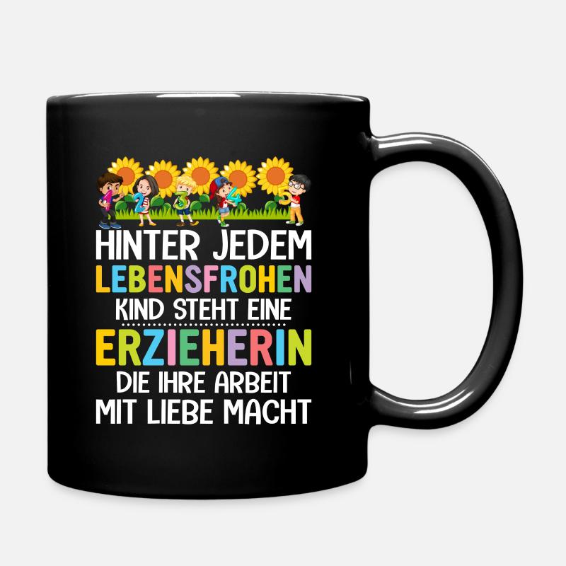 Abschiedsgeschenk für Erzieher - Tasse einfarbig - Schwarz