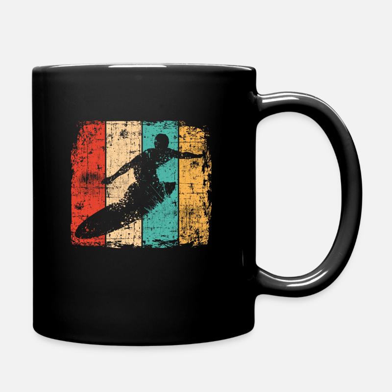 Surfer vintage Surfing - Tasse einfarbig - Schwarz