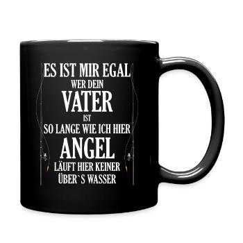 Lustiges Vater und Angeln T-Shirt - Tasse einfarbig - Schwarz - Rechts