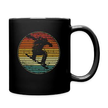 Snowboardeur vintage de snowboard - Mug uni - noir - Droite