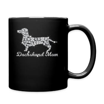 Bling Dachshund Mom - Tasse einfarbig - Schwarz - Rechts