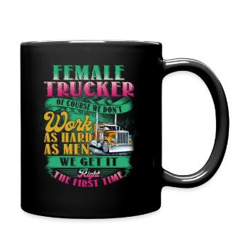 Female Trucker - Tasse einfarbig - Schwarz - Rechts