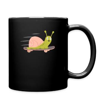 Schnecke Skateboard Skateboarding Schnell Boarden - Tasse einfarbig - Schwarz - Rechts