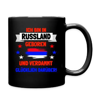 Russland Russisch Geschenkidee - Tasse einfarbig - Schwarz - Rechts
