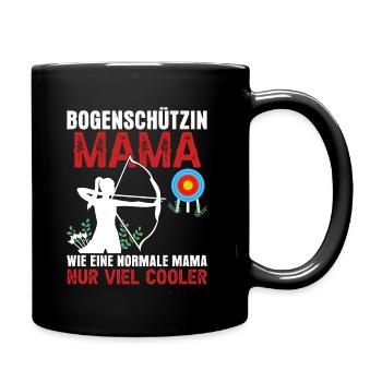 Bogenschützin Mama Bogenschießen Geschenk Mutter - Tasse einfarbig - Schwarz - Rechts