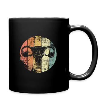 Gebärmutter Uterus vintage - Tasse einfarbig - Schwarz - Rechts