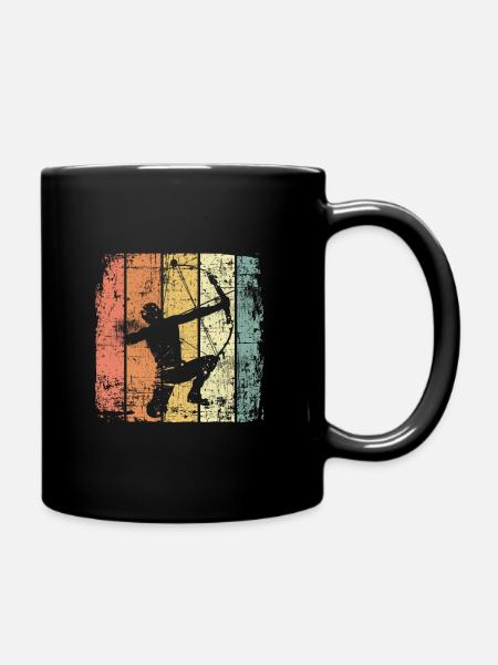 Bogenschießen vintage - Tasse einfarbig - Schwarz