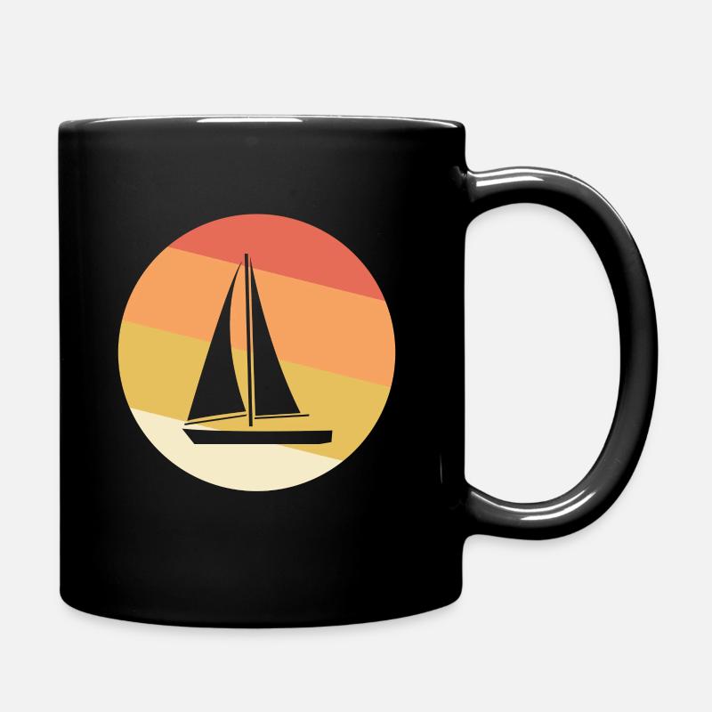Vintage Segelschiff - Tasse einfarbig - Schwarz