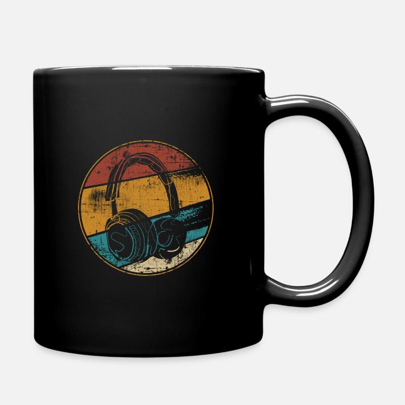Kopfhörer vintage - Tasse einfarbig - Schwarz