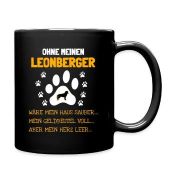 Ohne meinen Leonberger - Tasse einfarbig - Schwarz - Rechts
